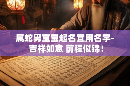 属蛇男宝宝起名宜用名字- 吉祥如意 前程似锦！
