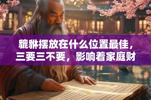 貔貅摆放在什么位置最佳，三要三不要，影响着家庭财运！