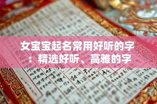 女宝宝起名常用好听的字 ：精选好听、高雅的字