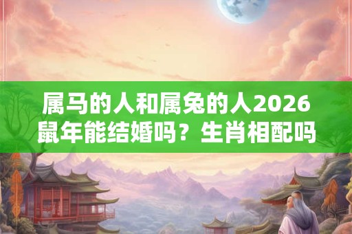属马的人和属兔的人2026鼠年能结婚吗？生肖相配吗？