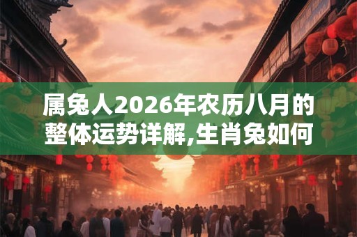 属兔人2026年农历八月的整体运势详解,生肖兔如何求财运