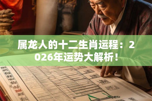 属龙人的十二生肖运程：2026年运势大解析！