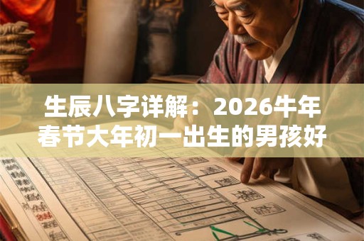 生辰八字详解：2026牛年春节大年初一出生的男孩好吗