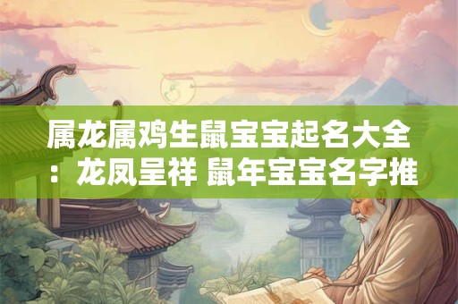 属龙属鸡生鼠宝宝起名大全:龙凤呈祥 鼠年宝宝名字推荐 属龙属鸡生鼠宝宝起名大全:龙凤呈祥 鼠年宝宝名字推荐