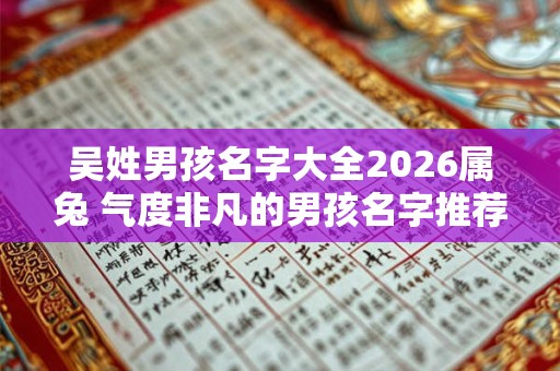 吴姓男孩名字大全2026属兔 气度非凡的男孩名字推荐