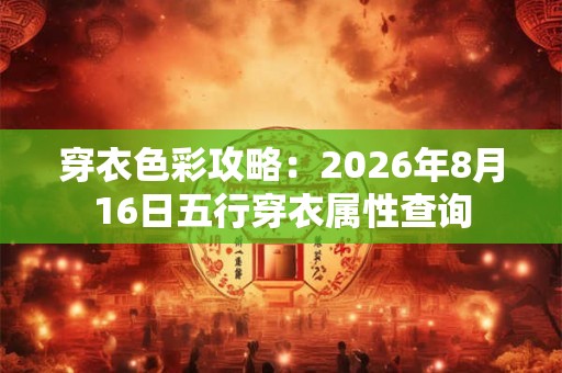 穿衣色彩攻略：2026年8月16日五行穿衣属性查询