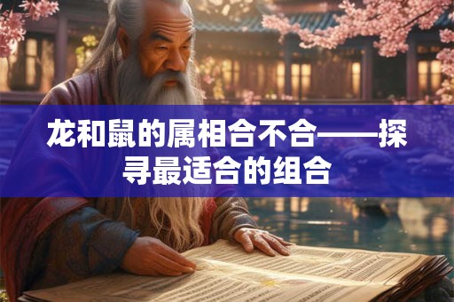 龙和鼠的属相合不合——探寻最适合的组合 龙和鼠的属相合不合——探寻最适合的组合