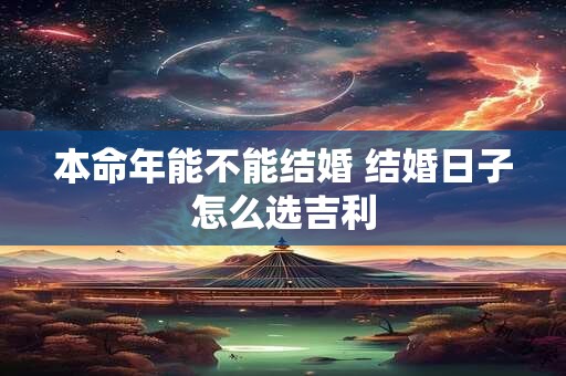 本命年能不能结婚 结婚日子怎么选吉利