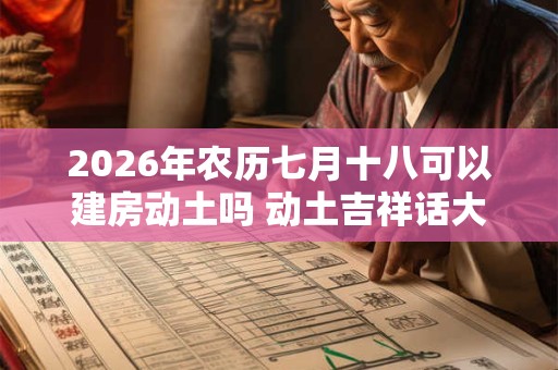 2026年农历七月十八可以建房动土吗 动土吉祥话大全 2026年农历七月十八可以建房动土吗 动土吉祥话大全