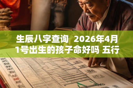 生辰八字查询 2026年4月1号出生的孩子命好吗 五行缺什么 生辰八字查询 2026年4月1号出生的孩子命好吗 五行缺什么
