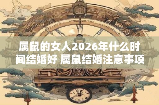 属鼠的女人2026年什么时间结婚好 属鼠结婚注意事项 属鼠的女人2026年什么时间结婚好 属鼠结婚注意事项