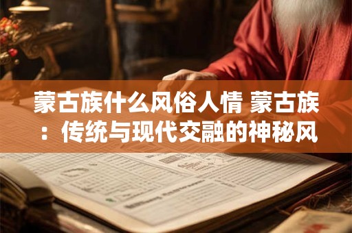蒙古族什么风俗人情 蒙古族：传统与现代交融的神秘风情