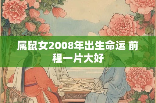 属鼠女2008年出生命运 前程一片大好