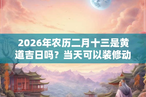 2026年农历二月十三是黄道吉日吗？当天可以装修动土？