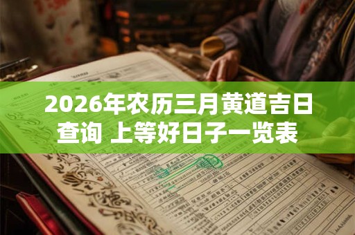 2026年农历三月黄道吉日查询 上等好日子一览表