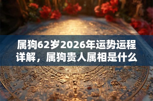属狗62岁2026年运势运程详解,属狗贵人属相是什么? 属狗62岁2026年运势运程详解,属狗贵人属相是什么?