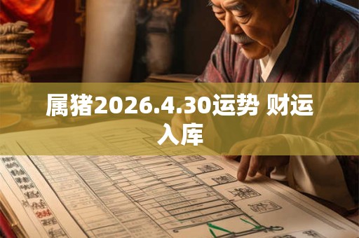 属猪2026.4.30运势 财运入库 属猪2026.4.30运势 财运入库