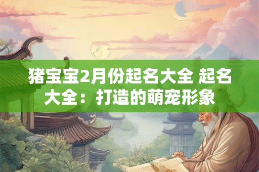 猪宝宝2月份起名大全 起名大全：打造的萌宠形象