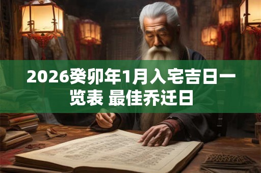 2026癸卯年1月入宅吉日一览表 最佳乔迁日 2026癸卯年1月入宅吉日一览表 最佳乔迁日