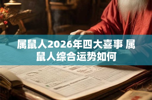 属鼠人2026年四大喜事 属鼠人综合运势如何