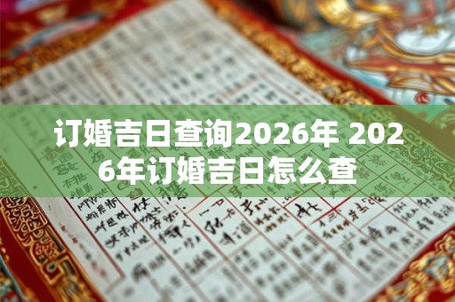 订婚吉日查询2026年 2026年订婚吉日怎么查