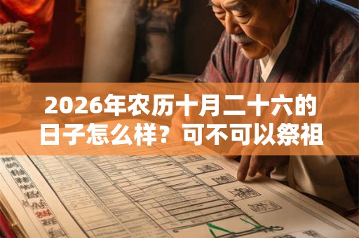2026年农历十月二十六的日子怎么样？可不可以祭祖？