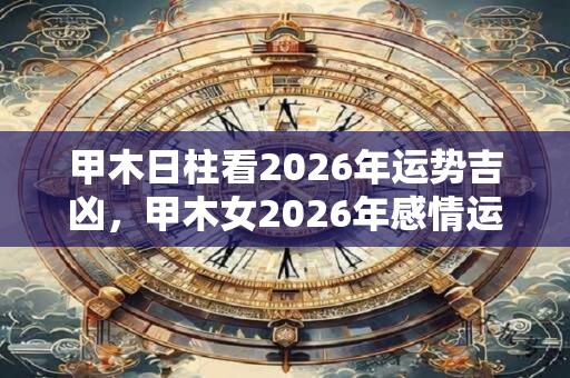 甲木日柱看2026年运势吉凶，甲木女2026年感情运势解析