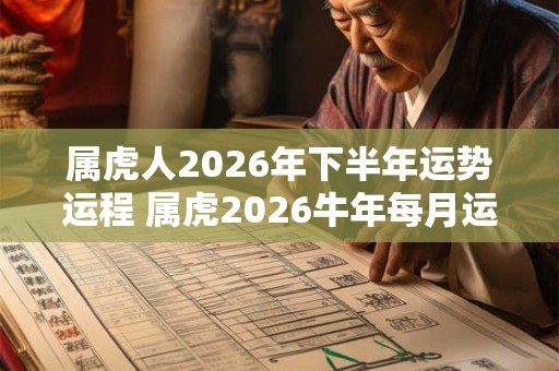 属虎人2026年下半年运势运程 属虎2026牛年每月运程详解