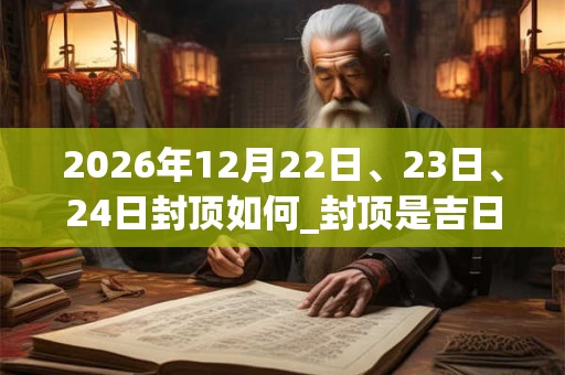 2026年12月22日、23日、24日封顶如何_封顶是吉日吗