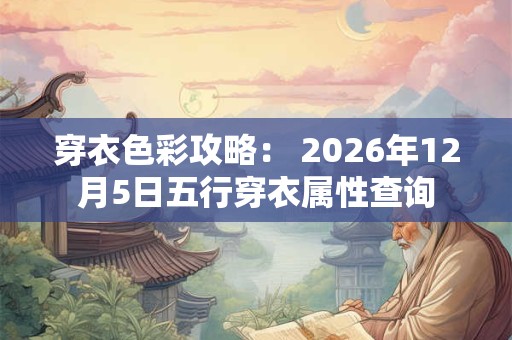 穿衣色彩攻略： 2026年12月5日五行穿衣属性查询