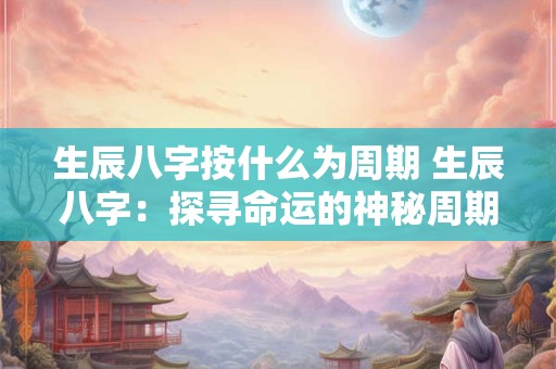 生辰八字按什么为周期 生辰八字：探寻命运的神秘周期