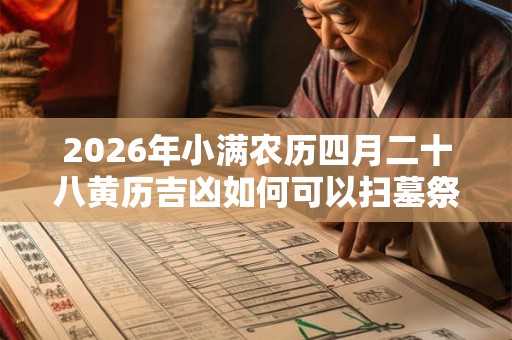 2026年小满农历四月二十八黄历吉凶如何可以扫墓祭祖吗？