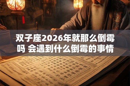 双子座2026年就那么倒霉吗 会遇到什么倒霉的事情