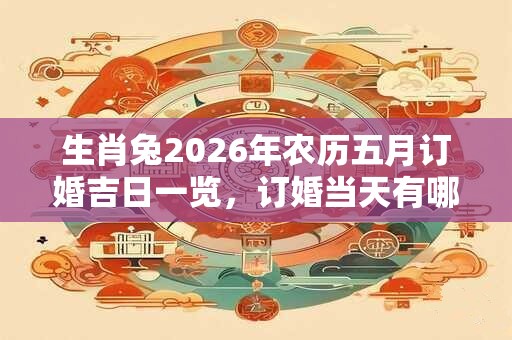 生肖兔2026年农历五月订婚吉日一览,订婚当天有哪些注意事项? 生肖兔2026年农历五月订婚吉日一览,订婚当天有哪些注意事项?