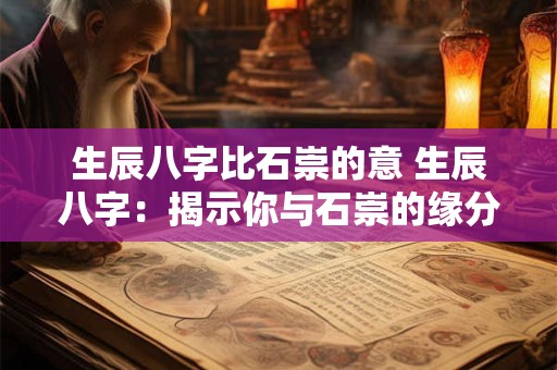 生辰八字比石崇的意 生辰八字：揭示你与石崇的缘分与命运
