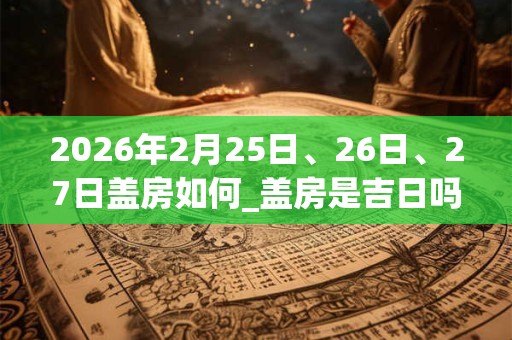 2026年2月25日、26日、27日盖房如何_盖房是吉日吗