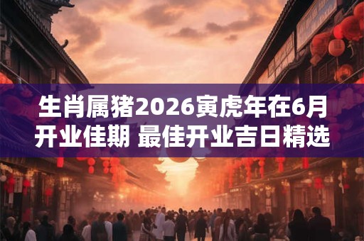 生肖属猪2026寅虎年在6月开业佳期 最佳开业吉日精选