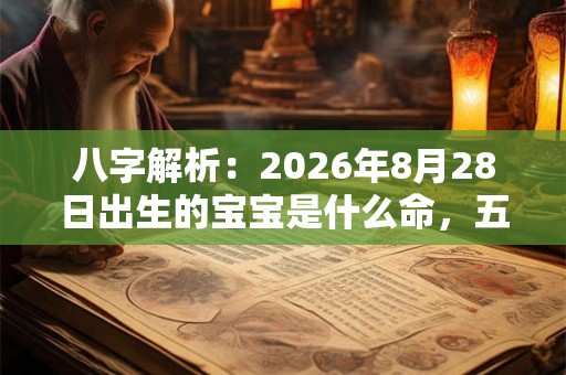 八字解析：2026年8月28日出生的宝宝是什么命，五行缺什么