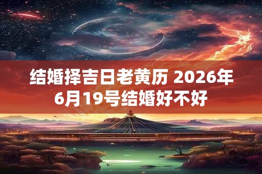结婚择吉日老黄历 2026年6月19号结婚好不好