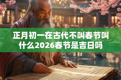 正月初一在古代不叫春节叫什么2026春节是吉日吗 正月初一在古代不叫春节叫什么2026春节是吉日吗