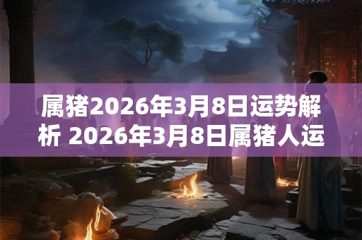 属猪2026年3月8日运势解析 2026年3月8日属猪人运势 属猪2026年3月8日运势解析 2026年3月8日属猪人运势