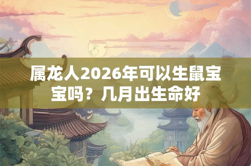 属龙人2026年可以生鼠宝宝吗？几月出生命好