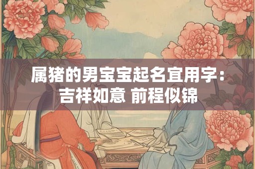 属猪的男宝宝起名宜用字：吉祥如意 前程似锦