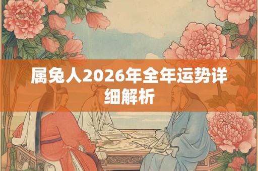 属兔人2026年全年运势详细解析