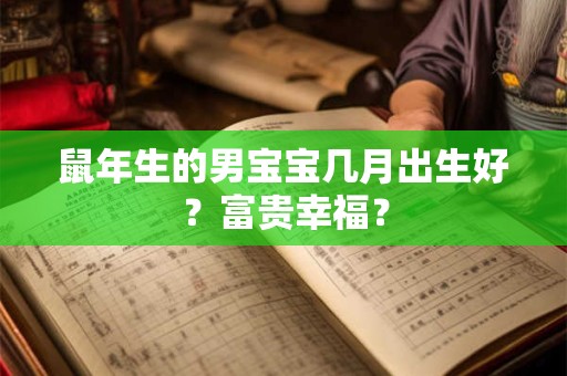 鼠年生的男宝宝几月出生好？富贵幸福？