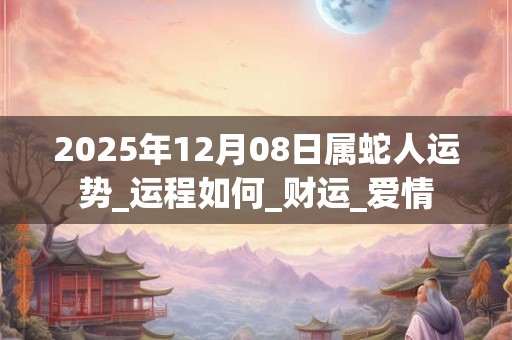2025年12月08日属蛇人运势_运程如何_财运_爱情