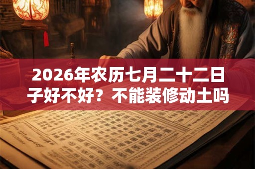2026年农历七月二十二日子好不好?不能装修动土吗? 2026年农历七月二十二日子好不好?不能装修动土吗?