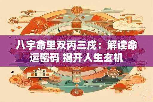 八字命里双丙三戍：解读命运密码 揭开人生玄机