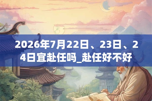 2026年7月22日、23日、24日宜赴任吗_赴任好不好