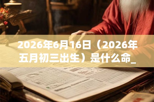 2026年6月16日（2026年五月初三出生）是什么命_命运如何